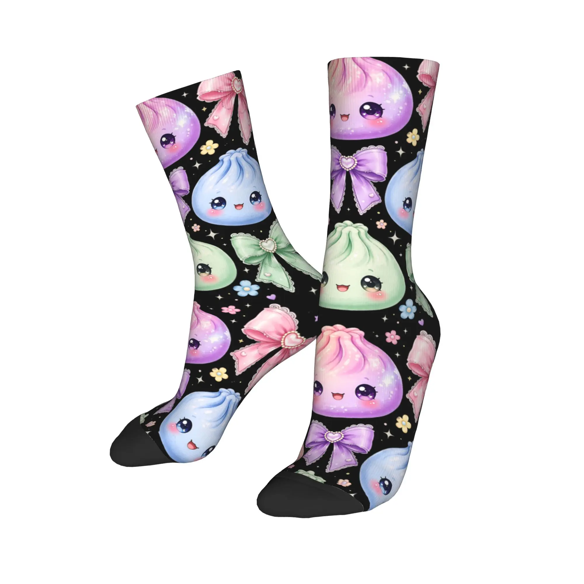 Autumn Winter Crazy Design Unisex Kawaii Dumpling Cute Pastel Anime Lovers Socks  Breathable Sports Socks