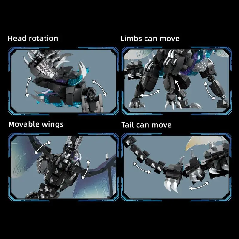 Monster Hunter Hwang Black Dragon Thunder Wolf Dragon Assembly Building Model Decoration Toy Gift