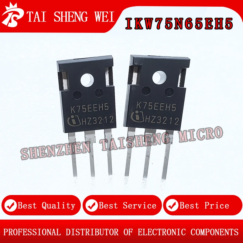 5PCS Brand New Print K75EEH5 IKW75N65EH5 75A/650V TO-247 IGBT FET for Inverter Welder