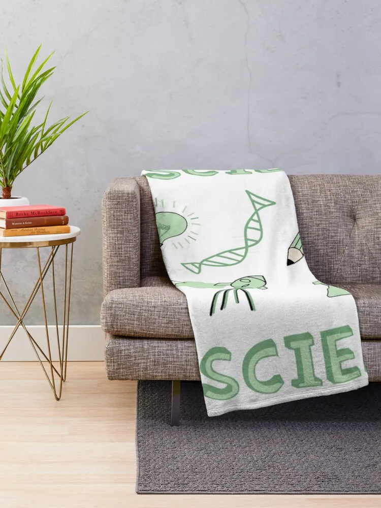 Light Green Science School Subject Sticker Pack Throw Blanket bed plaid Picnic Polar Flannel Blankets