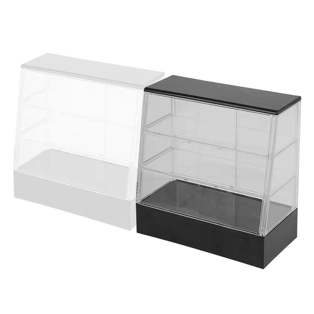 

2Pcs Mini Cake Display Cabinet for Dollhouse White Black Realistic Plastic Dessert Shelf Decor Dollhouse Furniture Accessory