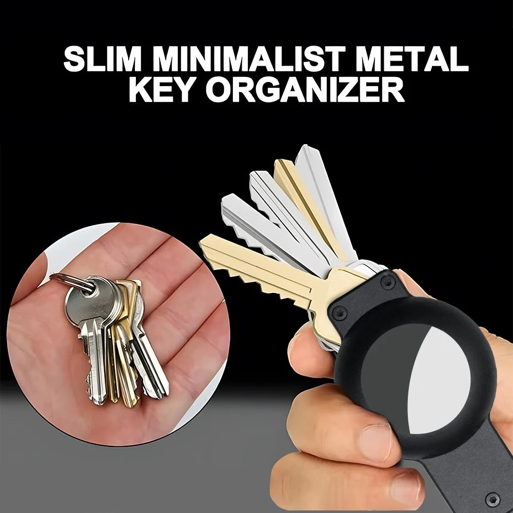 New Minimalist Key Organizer with Screwdriver Secures 2-6 Keys Airtag Holder Metal Key Case Holder for Keys Less Than 6.2cm