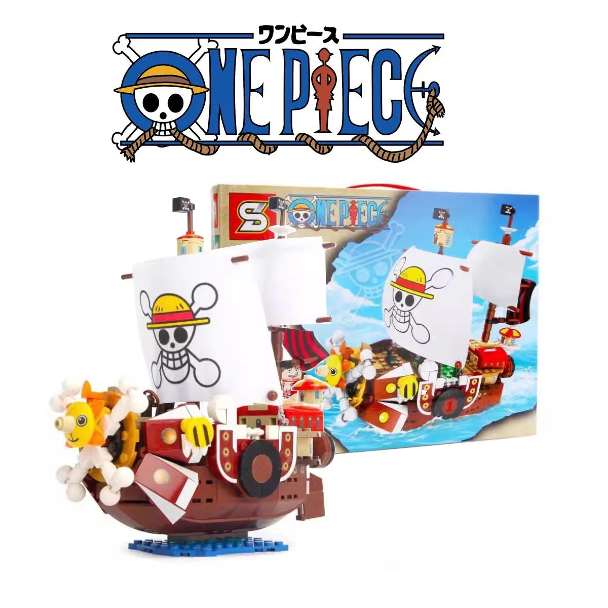 

One Piece Thousand Sunny Pirate ship Building blocks Luffy Zoro Usopp Cartoon character Assembly Toy Bricks Kids Birthday Gift