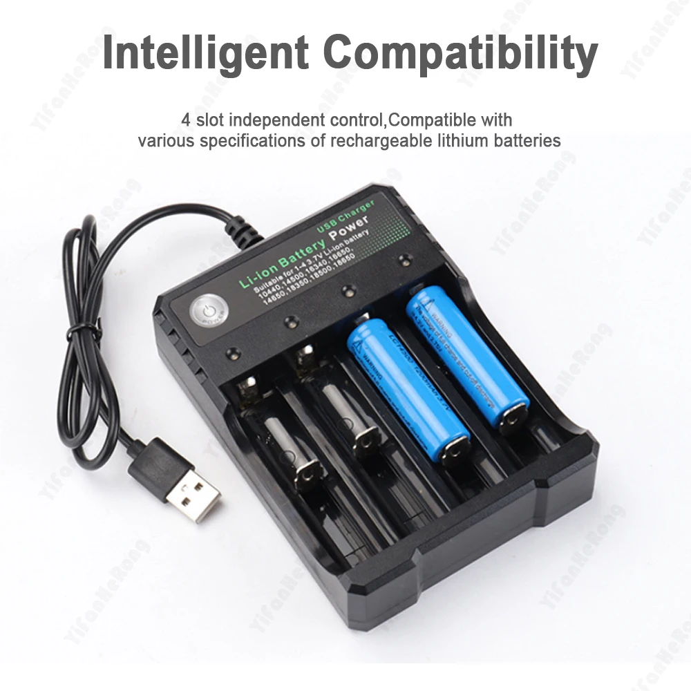 Universal 18650 Battery Charger 3 / 4 Slots Dual For 10440 14500 Charging 3.7V 4.2V Rechargeable Lithium Battery Charger