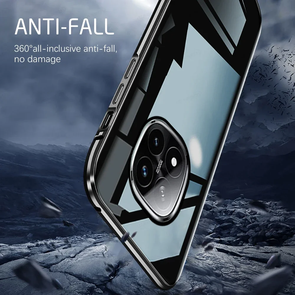 360 Full Body Clear Duble Sided Glass Case For Redmi14C 14R Note 14 Pro Plus Xiaomi POCO X7 Pro Magnetic Shockproof Metal Cover