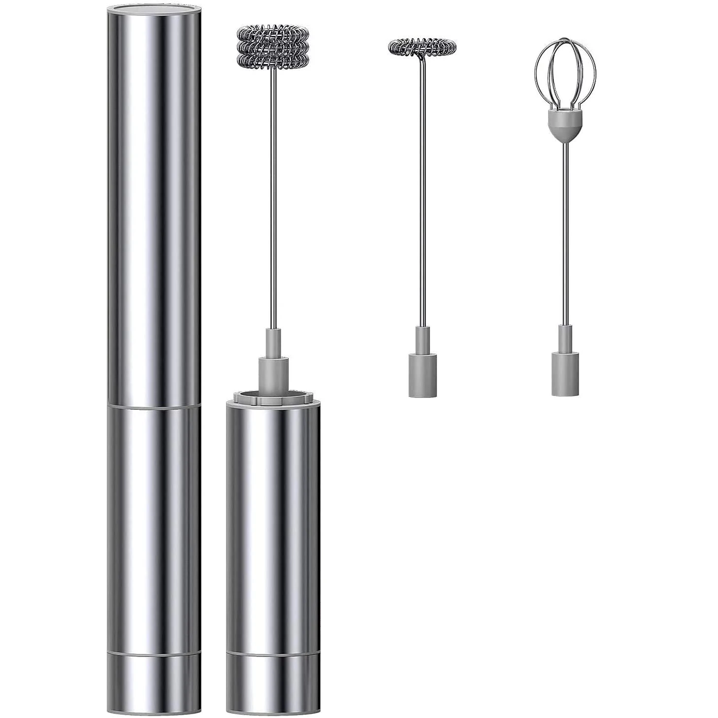 رغوة الحليب رغوة الحليب المحمولة ثلاث طبقات من الخفق - صانع رغوة كهربائي يعمل بالبطارية للقهوة واللاتيه والشوكولاتة الساخنة