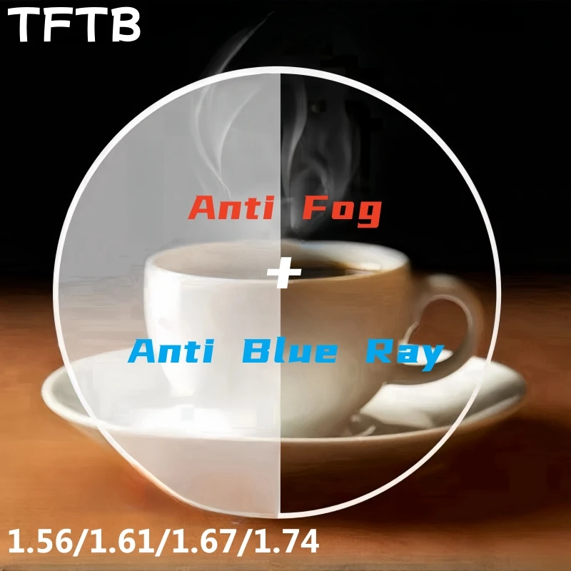 TFTB 1,56/1,61/1,67/1,74 lente óptica antiniebla con bloqueo de luz azul antirreflectante antiarañazos Anti-UV HMC CR39 lentes de resina