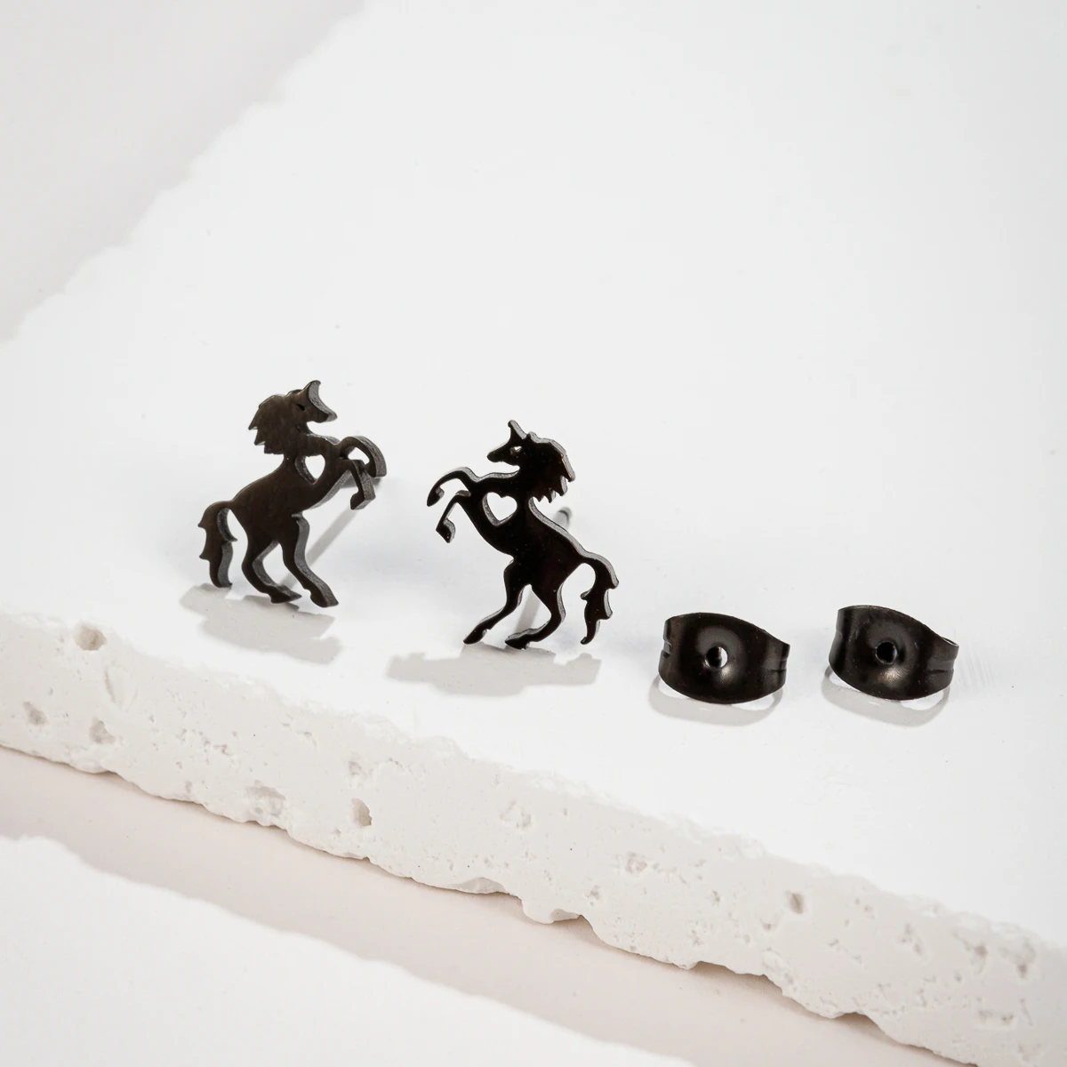 Sweet Animal Unicorn Horse Tiny Stud Earrings for Girls Hypoallergenic Stainless Steel Ear Piercing Cartilage Jewelry