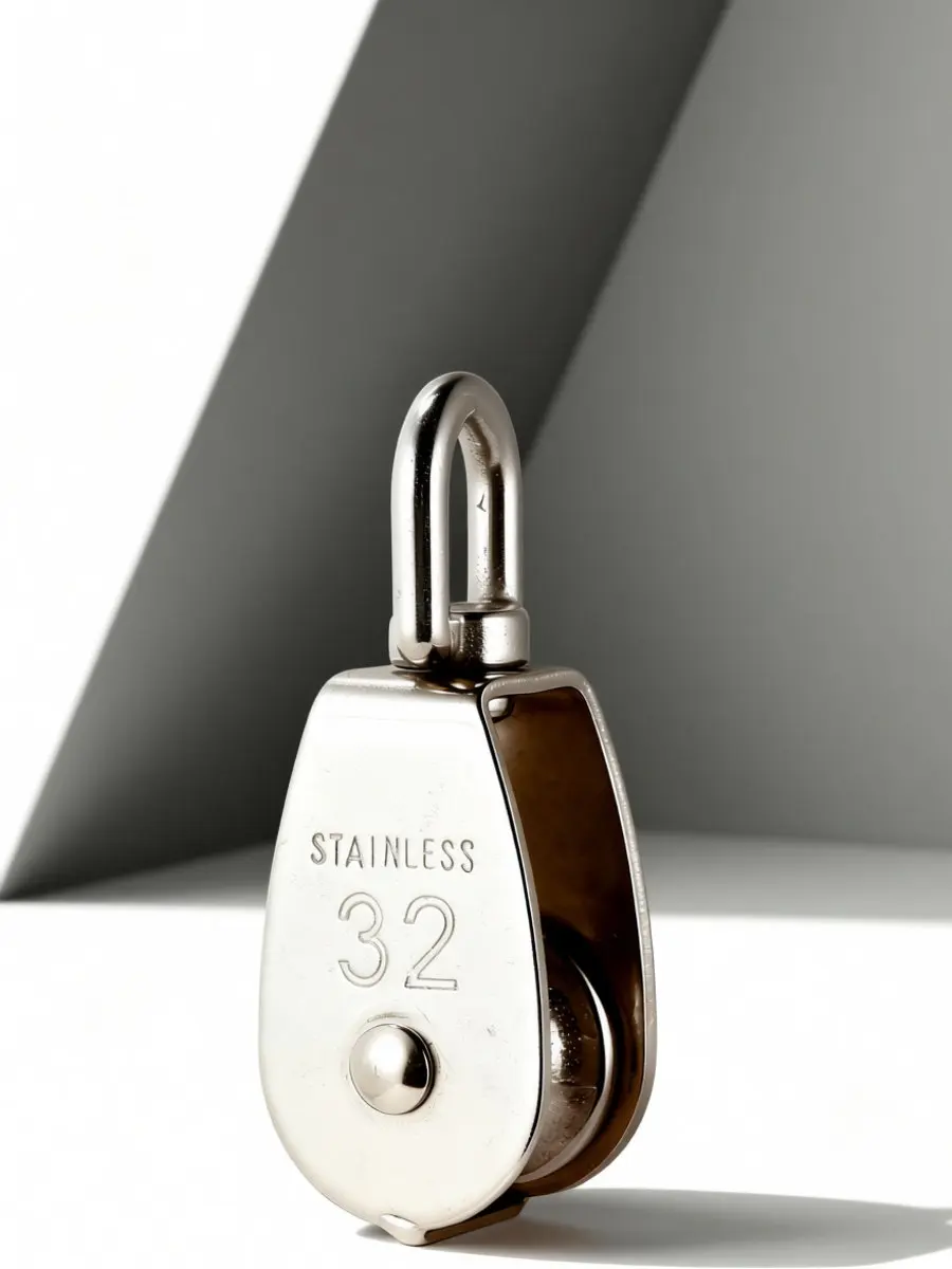 Stainless Steel Pulley 304 Anti Rust Wear Resistant Strong Structure 360 Degree Swivel Ring Smooth Roller Heavy for Fishing