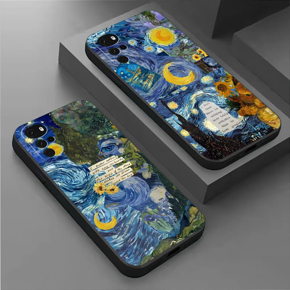 Van Gogh Starry Sunflowers Phone Case for Motorola Moto G73 G60s G52 G53 G32 G30 G31 G51 G71 G72 G50 G22 G60 Cover TPU Soft