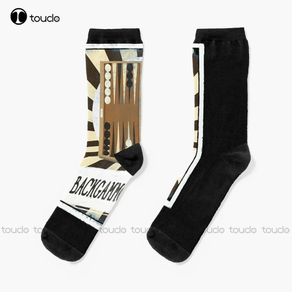 Backgammon Master Funny Backgammon Players Socks Black Socks For Men 360° Digital Print Comfortable Best Girls Sports Funny Gift