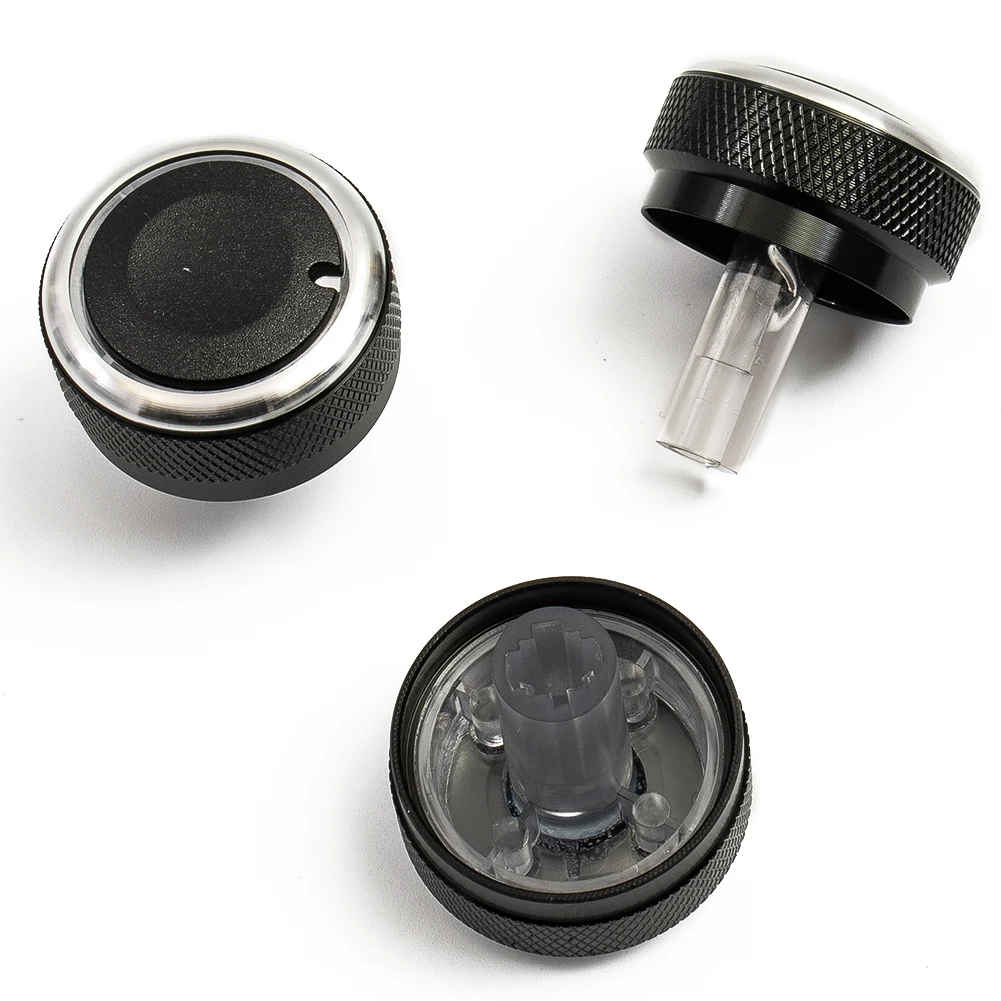 Alternatives A/C Knob Button Easy To Install Solid High Quality ABS Aluminum Alloy Black For Mazda 2 3 Pcs/Set