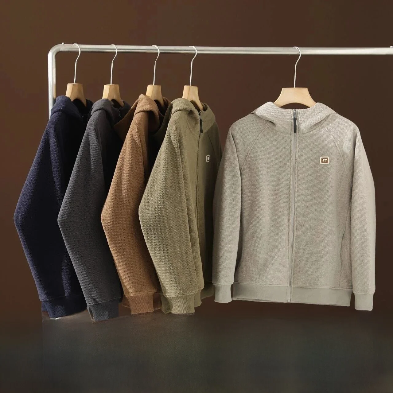 

Men's Knitted Fce Lined Hooded Open Cardigan Jaet Warmth Consistent Thermal Hill Series Quali Casual Sle Long Sve