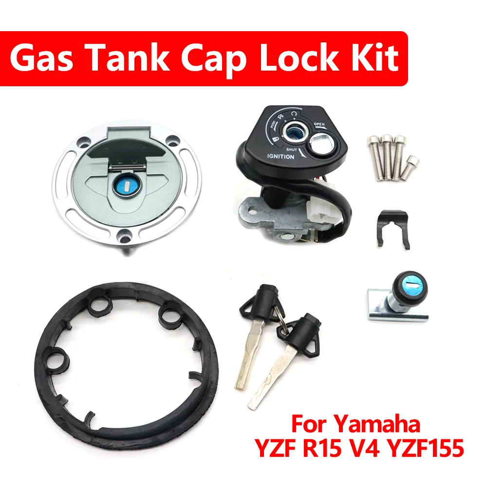 

For Yamaha YZFR15 YZF R15 YZF155 2019 2020 2021 V4 2024 Motorcycle Ignition Switch Fuel Gas Cap Seat Lock Key Set