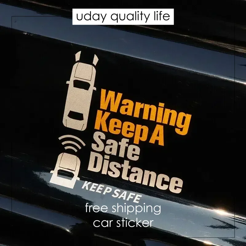 Keep Safe Distance Safety Warning Windshield Car Sticker Vinyl Auto Decal Truck Motor Motorcycle Weatherproof fs