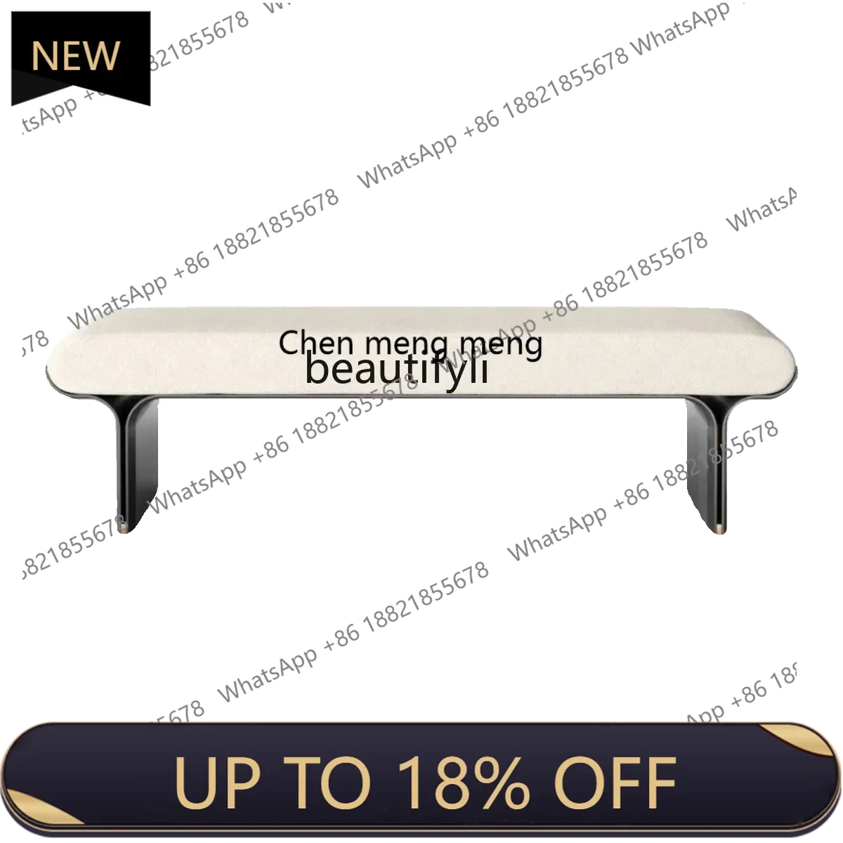 

P178 Italian Light Luxury Living Room Sofa Stool Post-Modern Strip Tailstock Fabric Footstool Door Shoes