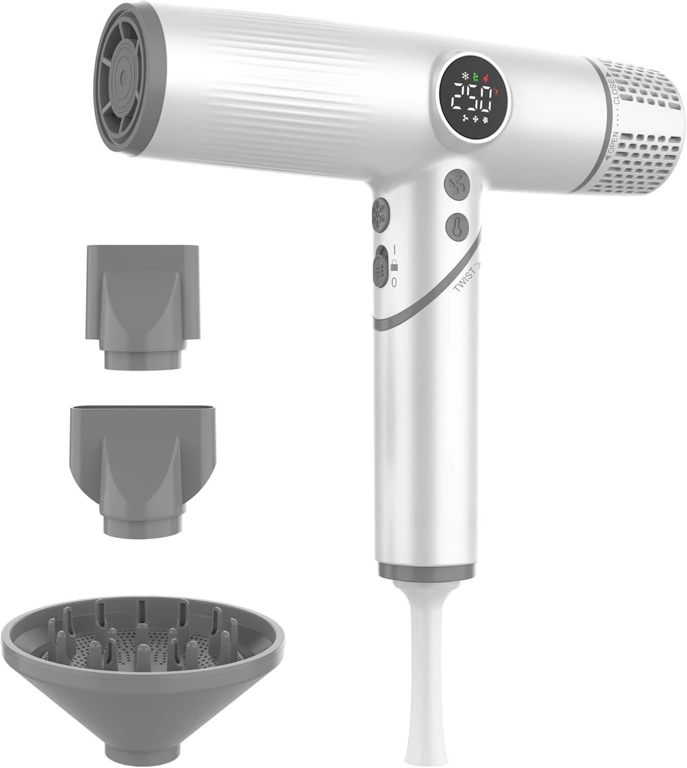 Salon Ionic Hair Dryer, 1800W High-Speed Foldable Travel Blow Dryer, Brushless Motor for Fast Drying & Frizz