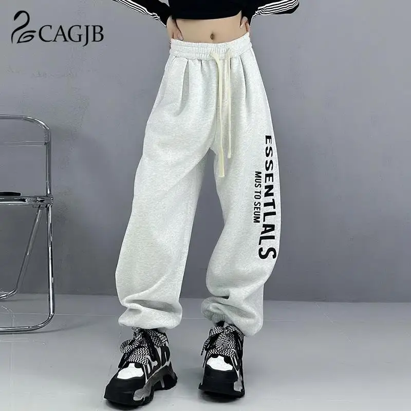 

For Women Y2k Korean Fashion Bottoms Printed Lettered Loose Casual Wide-Leg Hip Hop Jazz Corset Sweatpants