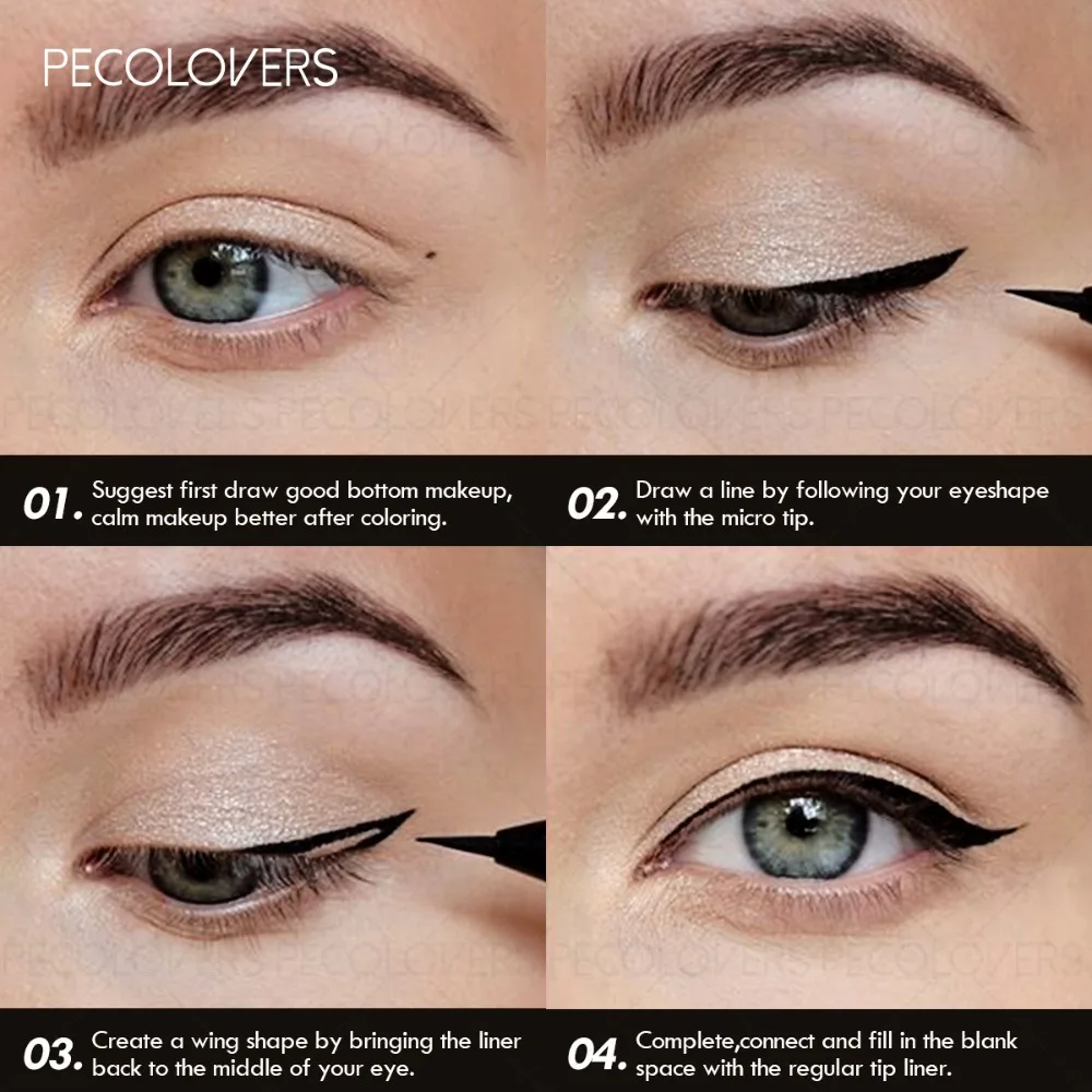3 個防水速乾アイライナー黒液体アイライナーペンアイライナーペンシルメイクアップ女性のための化粧品