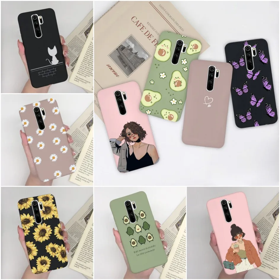 Case For Xiaomi Redmi Note 8 Pro Cute Flower Daisy Girl Butterfly Avocado TPU Cover Coque For Redmi note 8 pro 8pro Fundas Capa