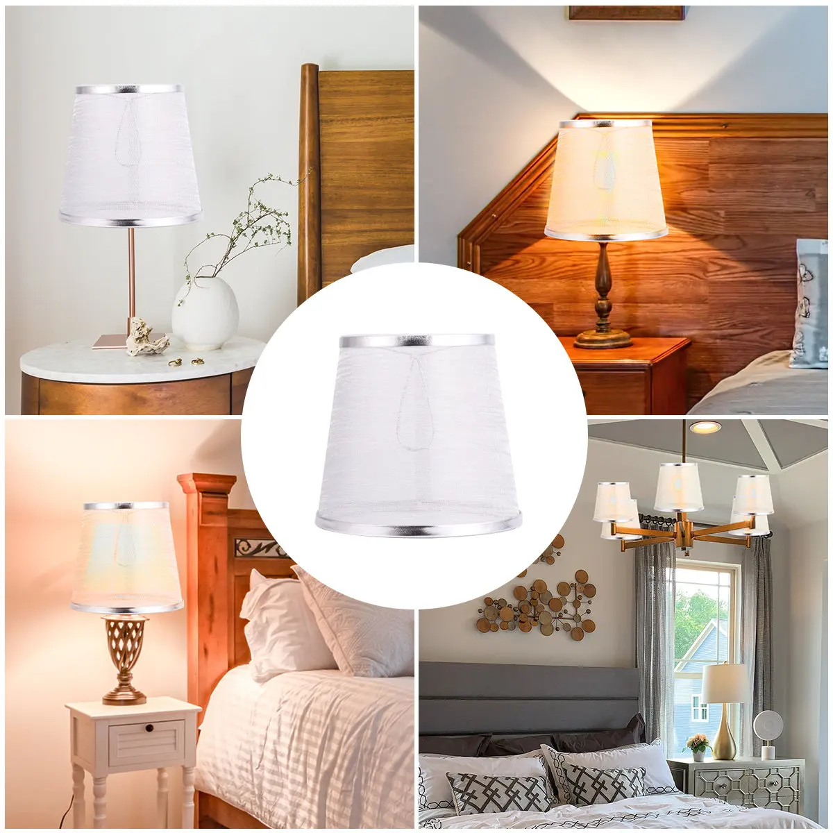 6Pcs Lamp Shade Transparent Gauze Dustproof Cover High Quality Suitable for E14 Screw Droplight Wall Lamp Modern Home Bedroom
