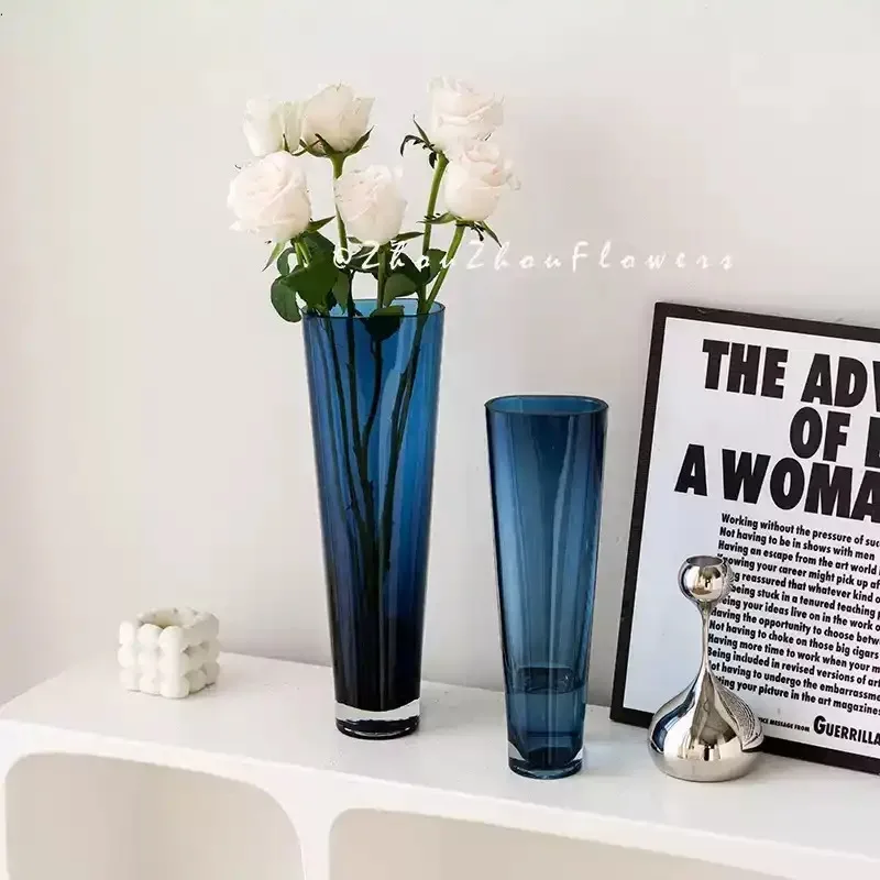 Modern Minimalist High End Blue Vase Water Nourishing Flower Arrangement Decoration Decoration for Living Room