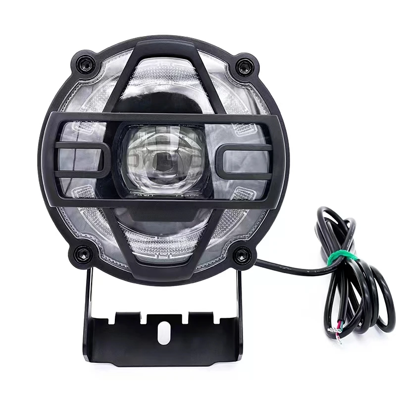 

Aluminum Alloy Electric Bicycle Ebike Fat Snowbike Motorcycle Big Large Headlight Flashlight Front Light With Horn