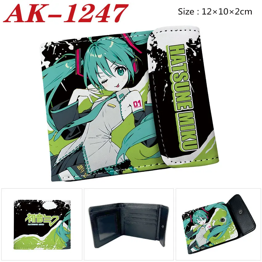 

Kawaii Hatsune Miku Virtual Singer Figures Cute Anime Cartoon Print Fashion Snap Wallet Pu Change Storage Card Bag Gift