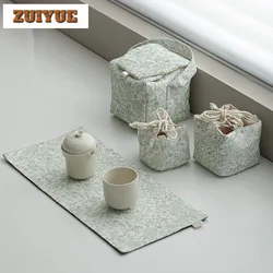 Handmade Brocade Fabric Tea Cozies Japanese Insulated Teapot Tea Cozy for Teapot Hand Bag Travel Tea Set Bag Cha Supplies Craft