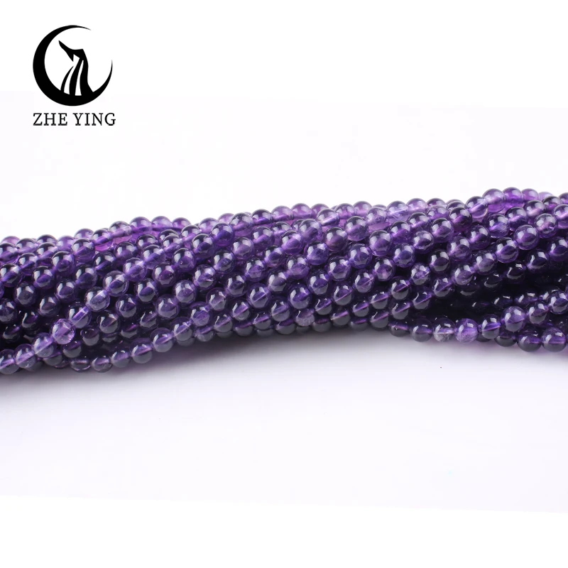 Cheap Natural Amethyst Gemstone Beads 4mm Loose Round Stone Beads for Jewelry Making Bracelet Necklace DIY Accessories