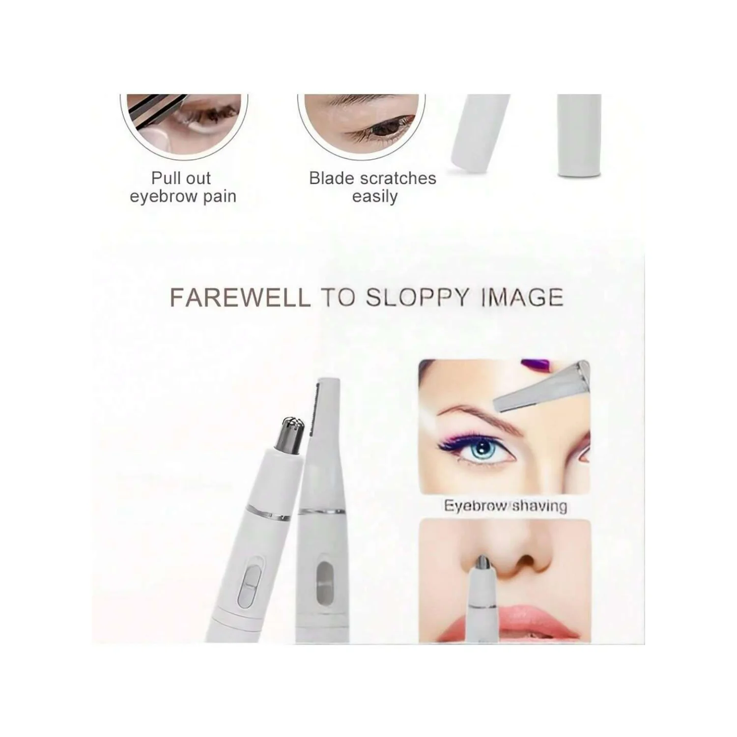 Mini sopracciglio portatile per la rimozione dei peli del rasoio per sopracciglia da donna all'ingrosso