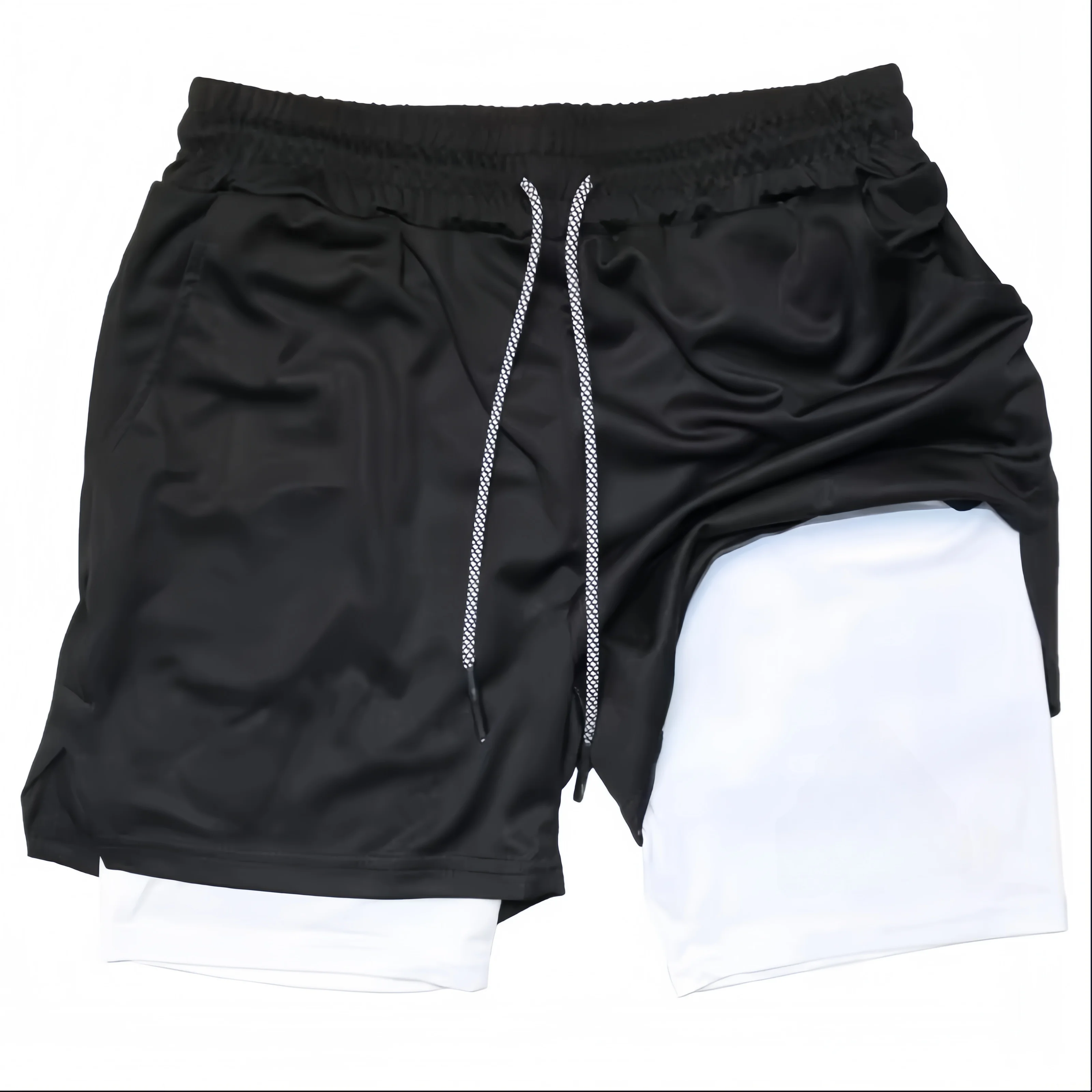

Men's compression gym shorts, EVERLAST printed sports pants, double layered, quick drying, basketball, muscle, fitness