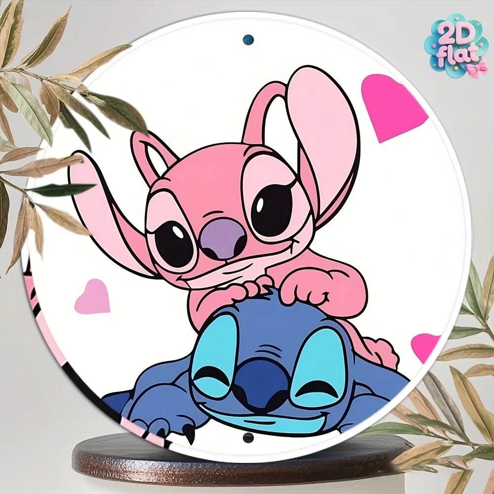 قطعة واحدة من لافتة فنية جدارية مستديرة من الألومنيوم - ديكور أنمي نابض بالحياة مع هيكل معدني متين، مثالي للمنزل أو الحفلات أو المكتب