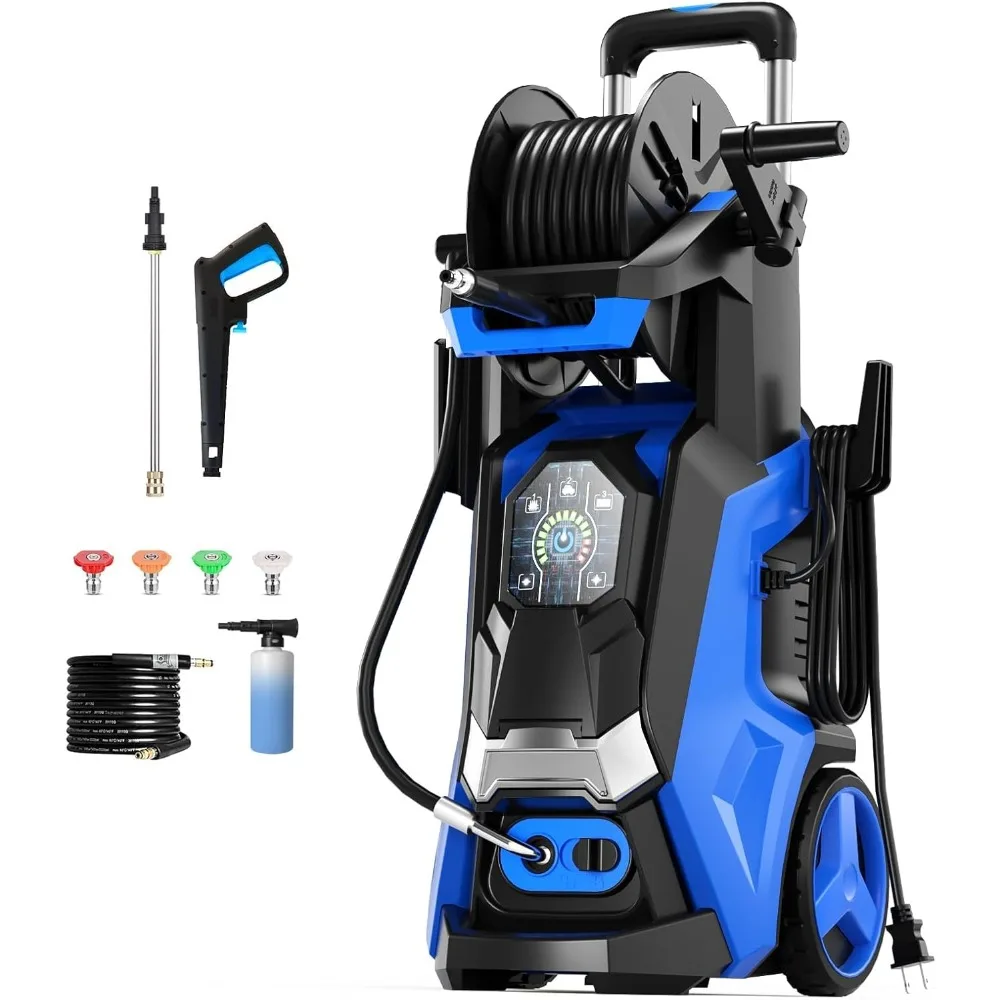 

Washer 5000 PSI 3.5 GPM Power Washer Touch Screen Adjustable Pressure 4 Nozzles and 500ml Foam Cannon