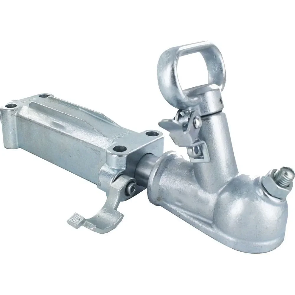 kj-50mm Ball Override Brake Trailer Coupling Holes Casting Steel Trailer Hitch Coupler 2000KG Load Camper Trailer Hitch Coupler@