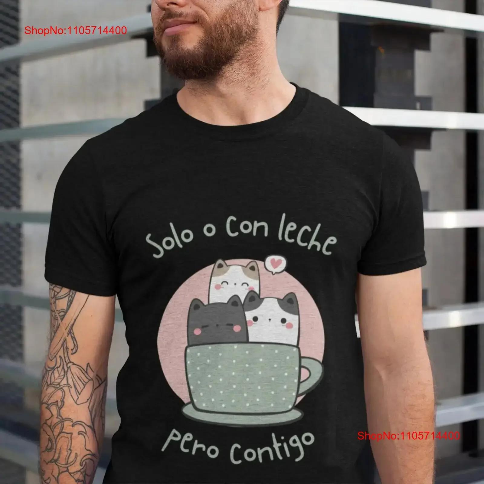 Solo o con leche pero contigo alone or with milk coffee cup lovers T Shirt Valentine's Day addicts unisex vintage Washed