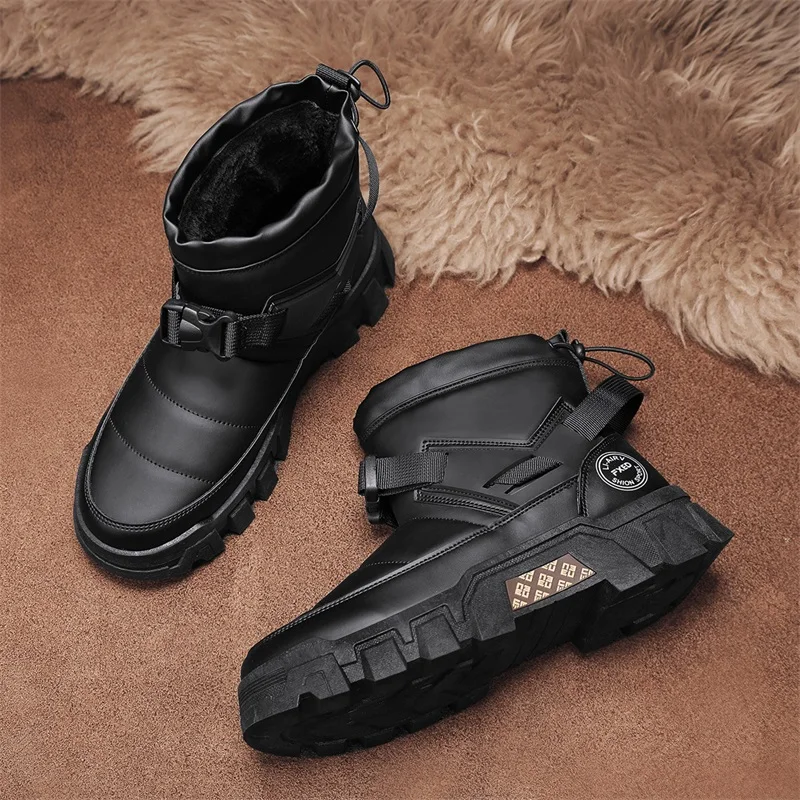 الرجال الشتاء سميكة حذاء الثلج عالي الرقبة دافئ المضادة للانزلاق الراحة الفراء اصطف الأحذية في الهواء الطلق الشتاء أحذية للرجال حذاء كاجوال بوتاس الفقرة Hombre #6