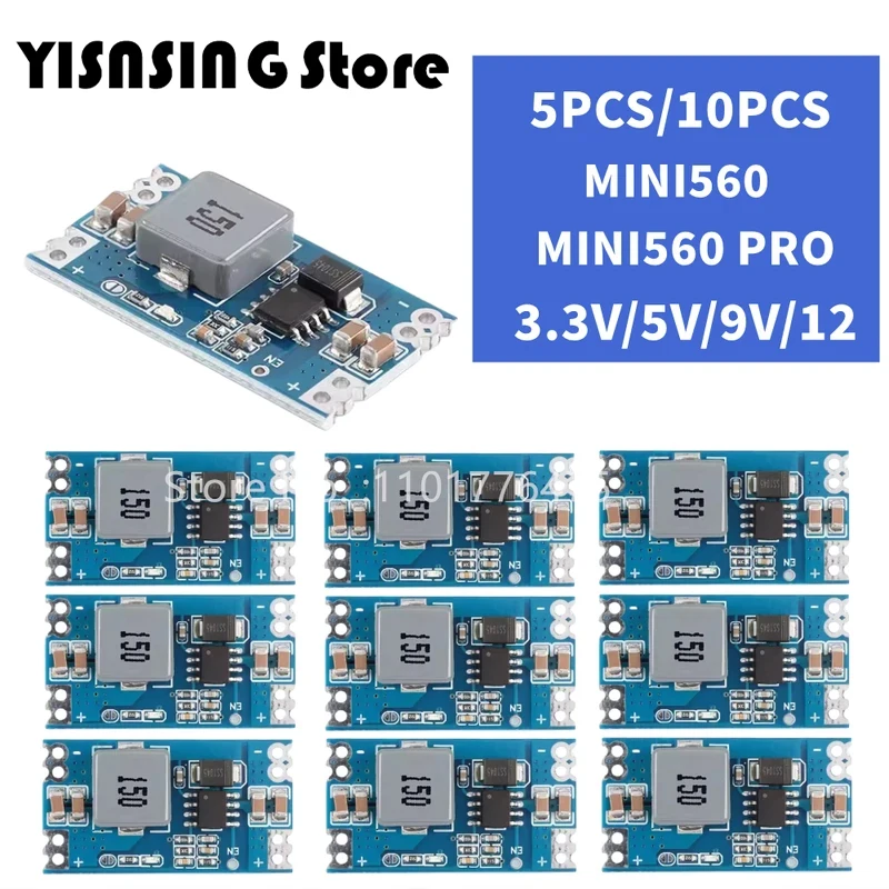 5/10 Uds Mini560 5A DC-DC Mini560 PRO módulo de suministro de voltaje estabilizado reductor 6-30V a 3,3 V 5V 9V 12V