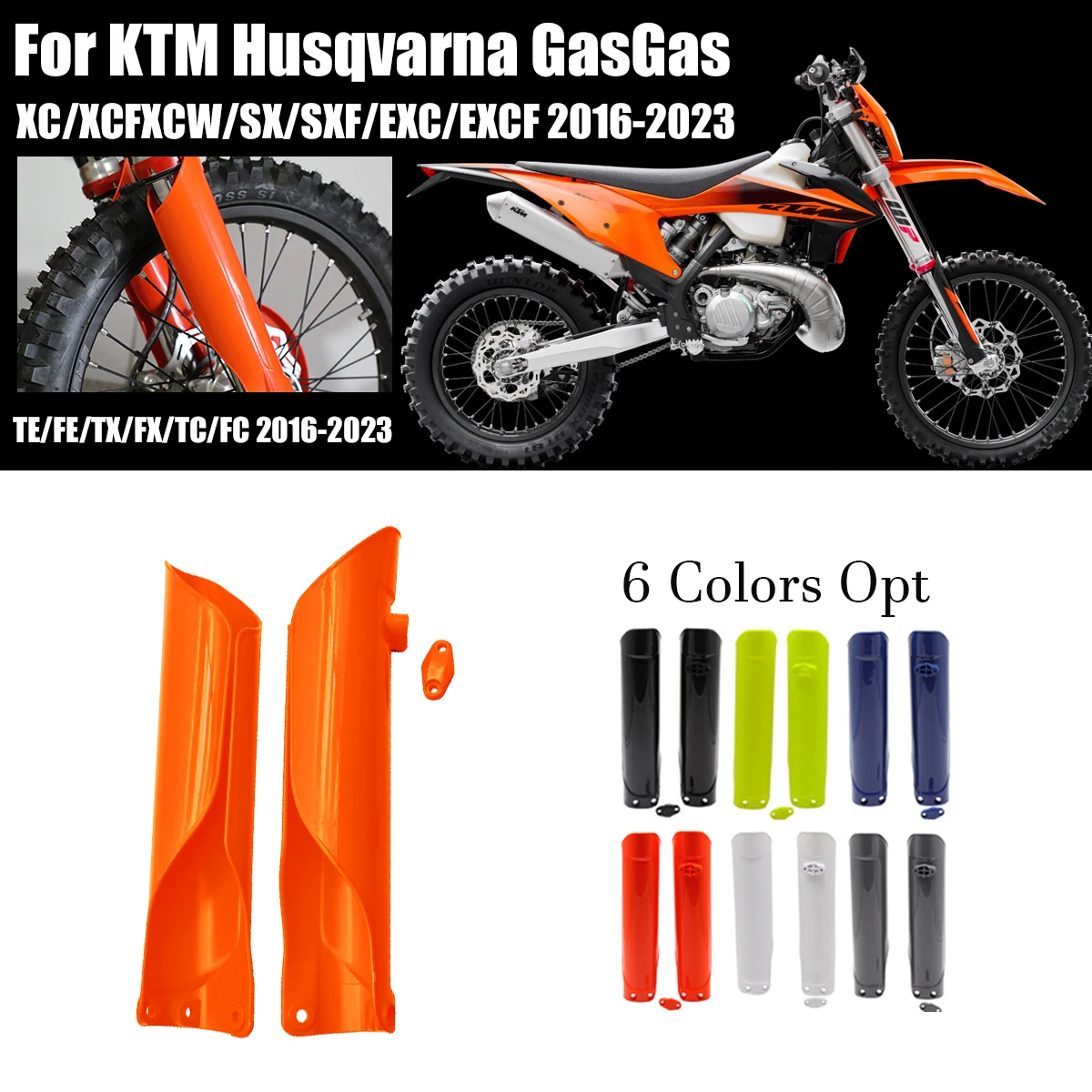 

For KTM GASGAS EC EX MC FC TC TE TX FX FC EXC FE EXC-F SX SX-F 150 250 300 350 400 450 501 530 TPI Fork Guard Protector Cover