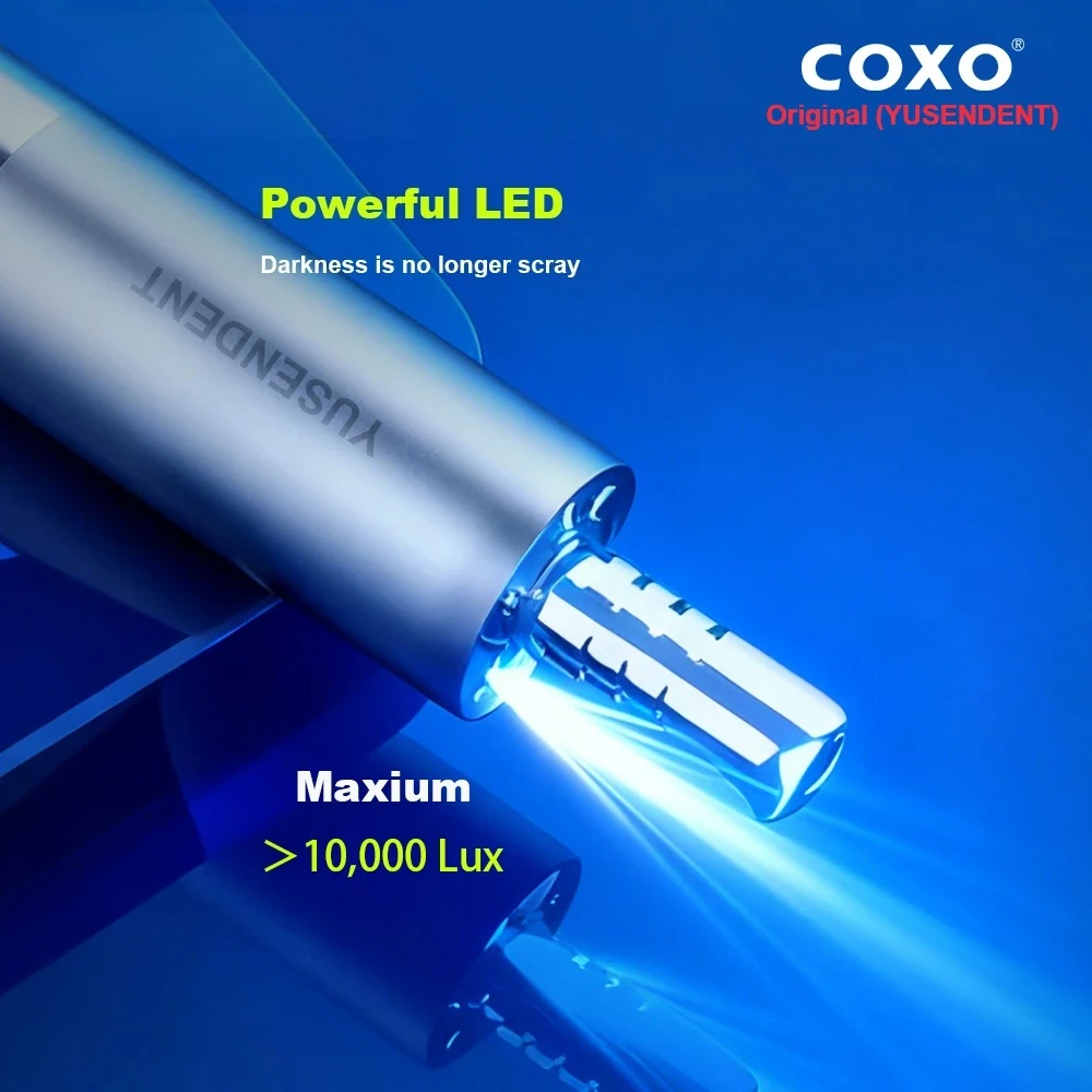 COXO Powerful LED Brushless Dental Micromotor 120W 3.5N.cm E-Type Low Speed Handpiece Fiber Optic for Dentist Lab Equipment