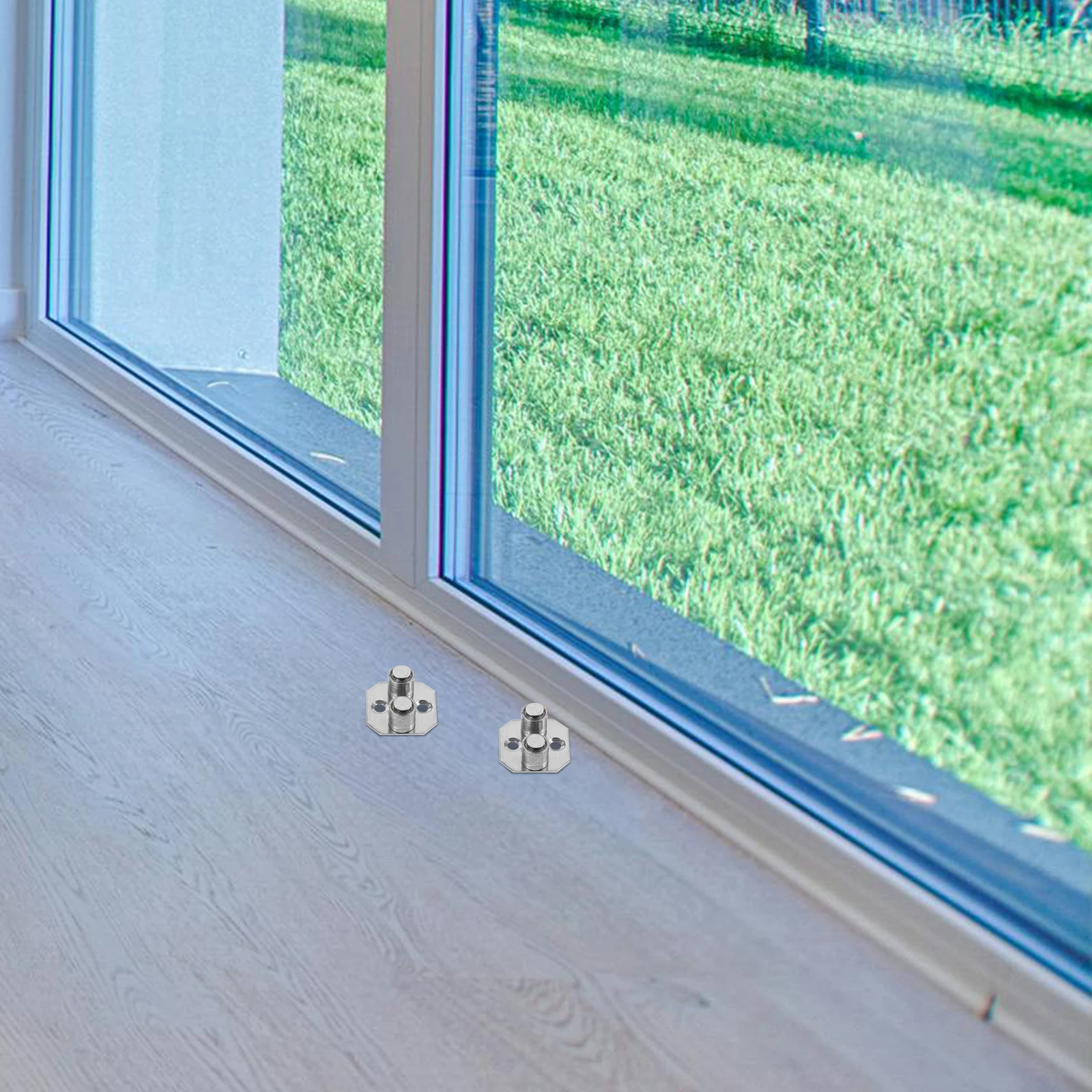 2 ชิ้นเลื่อนประตู Positioner ชั้นท่องเที่ยวอลูมิเนียมเฟอร์นิเจอร์ Barn Guides Mount Closet Track สําหรับฮาร์ดแวร์ประตู