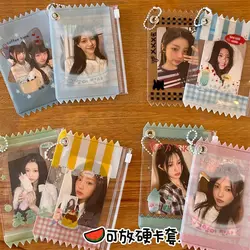 Cute Transparent Shiny Candy Bag Zipper Card Sleeves Holder Photocard Holder Card Films Game Cards Protector Stationery 3 Inch