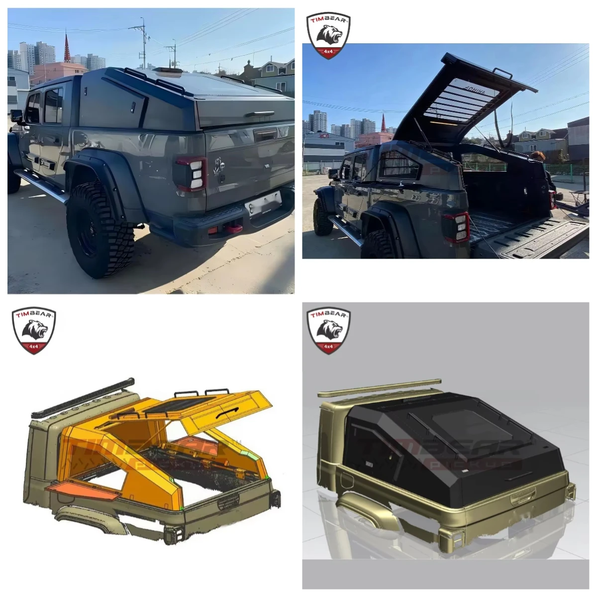 

Customized Universal Manganese Steel Pickup Truck 4X4 Topper Cover Hardtop Canopy for Gladiator GWM POER P