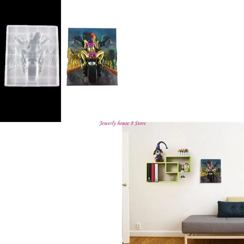 

Silicone Motorcycle Girl Wall-mounted Valentines Mold DIY Ornaments Pendant