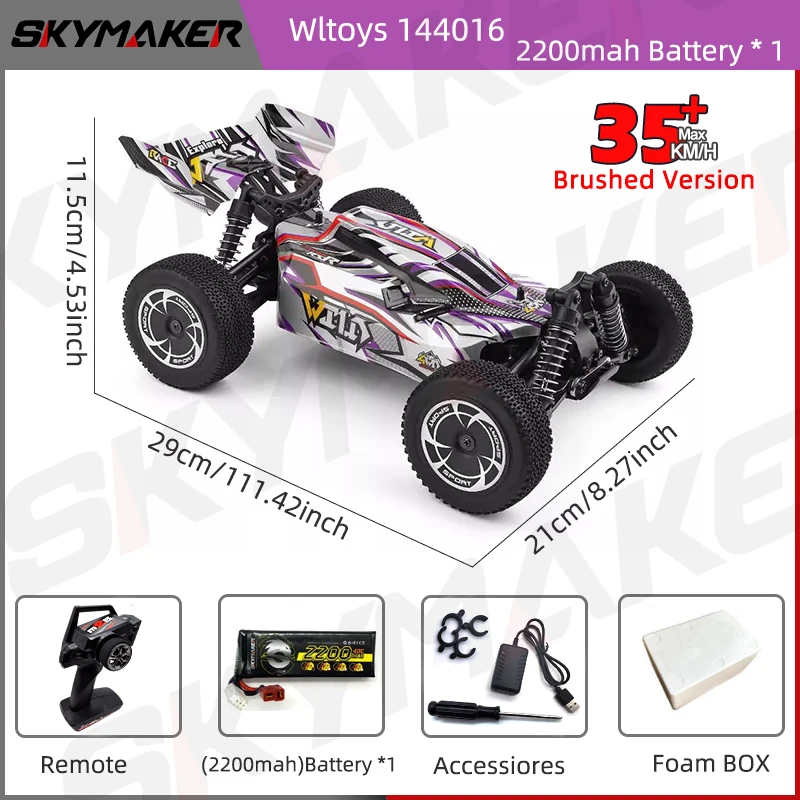 WLtoys RC Car 144010 V8 Racing 1:14 2.4G 4WD 75km/h Electric High