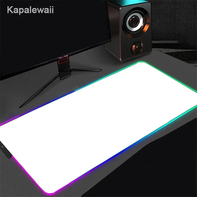 Custom Mouse Pad RGB White MousePad 90x40 DIY Anime LED Backlit 80x30 Xxl Gamer Light Gaming Keyboard Large DeskMat Mouse Carpet