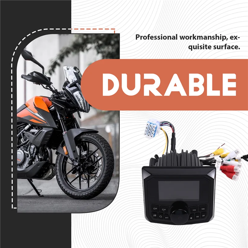 

FM AM Receiver Marine Stereo Radio MP5 Player 5.0BT Waterproof Connection For Boat Yacht ATV Cart