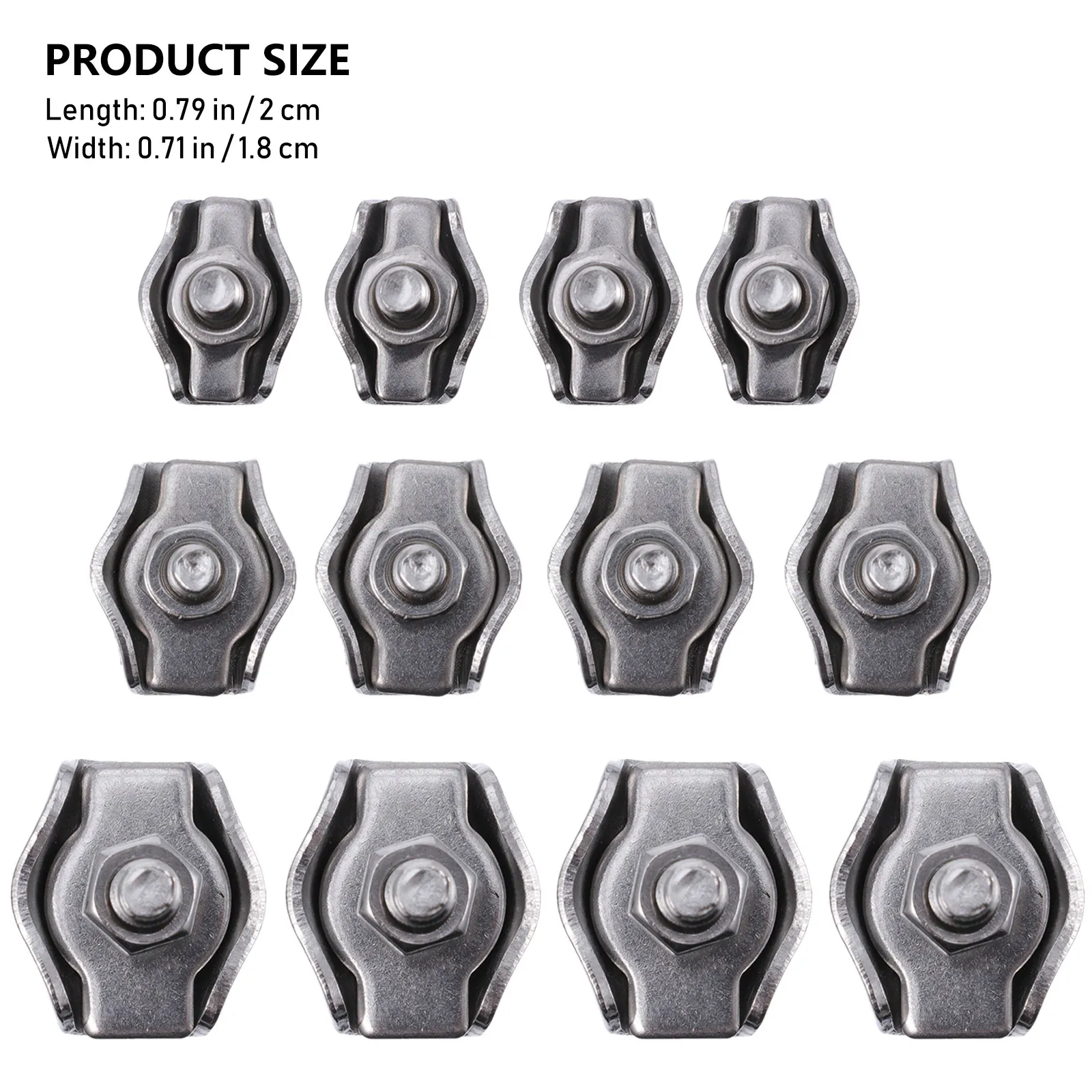 12Pcs Steel Wire Rope Clip Stainless Single Bolt Cable Clamp Corrosion Resistant Cable Grips Clip Kits Rope Connector