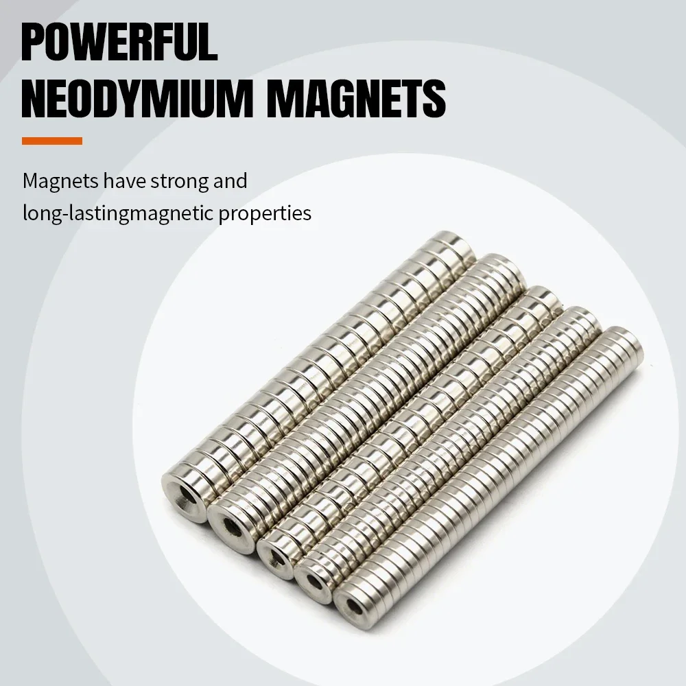 Round With Holes Super Strong Neodymium Magnet Powerful Magnets N35 Permanent Magnetic NdfeB Refrigerator 10x5-3/12x5-4/15x5-5mm