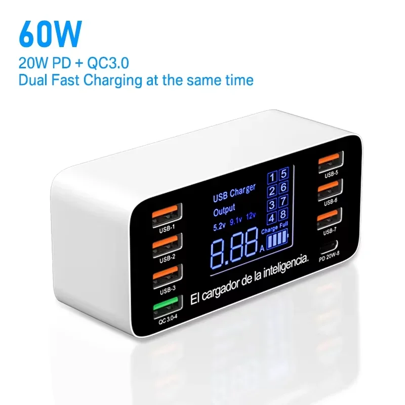 ASOMETECH 60 W Quick Charge QC 3,0 4,0 USB Ladegerät Adapter USB C Ladegerät Telefon Tablet Schnelle Ladegerät Für iPhone 12 Pro xiaomi huawei samsung 3